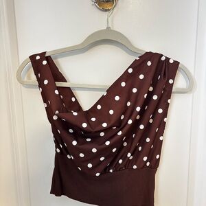 Brown Polka Dot Women's Top